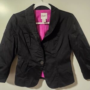 Candie's Black Women's Blazer with Pink Lining